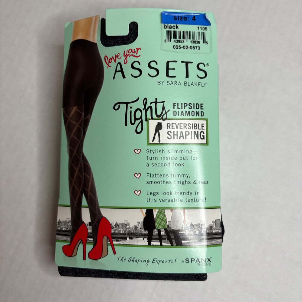 Assets by Sara Blakely Black Diamond Flipside Reversible Shaping Tights